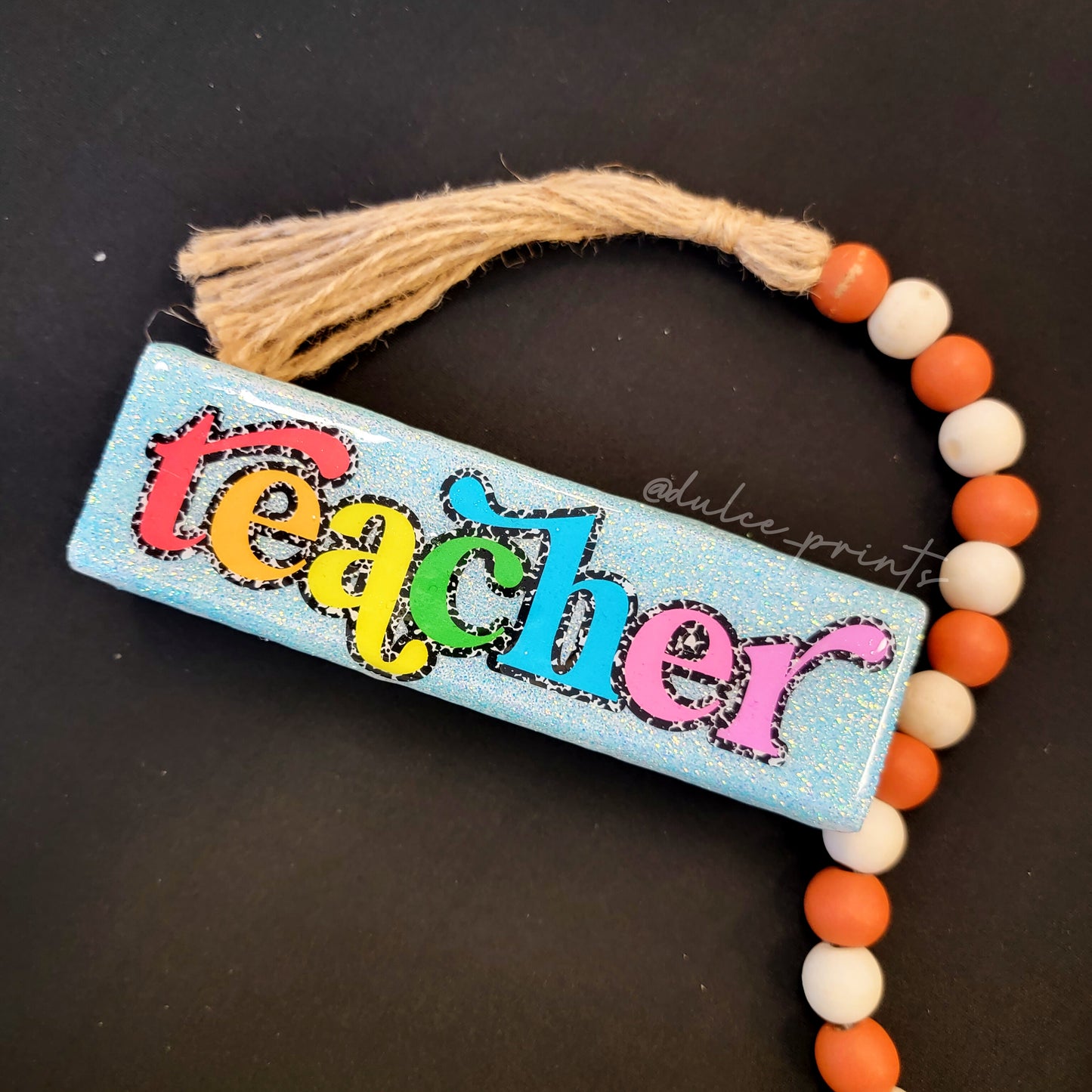 Square teacher rainbow dry erase board eraser