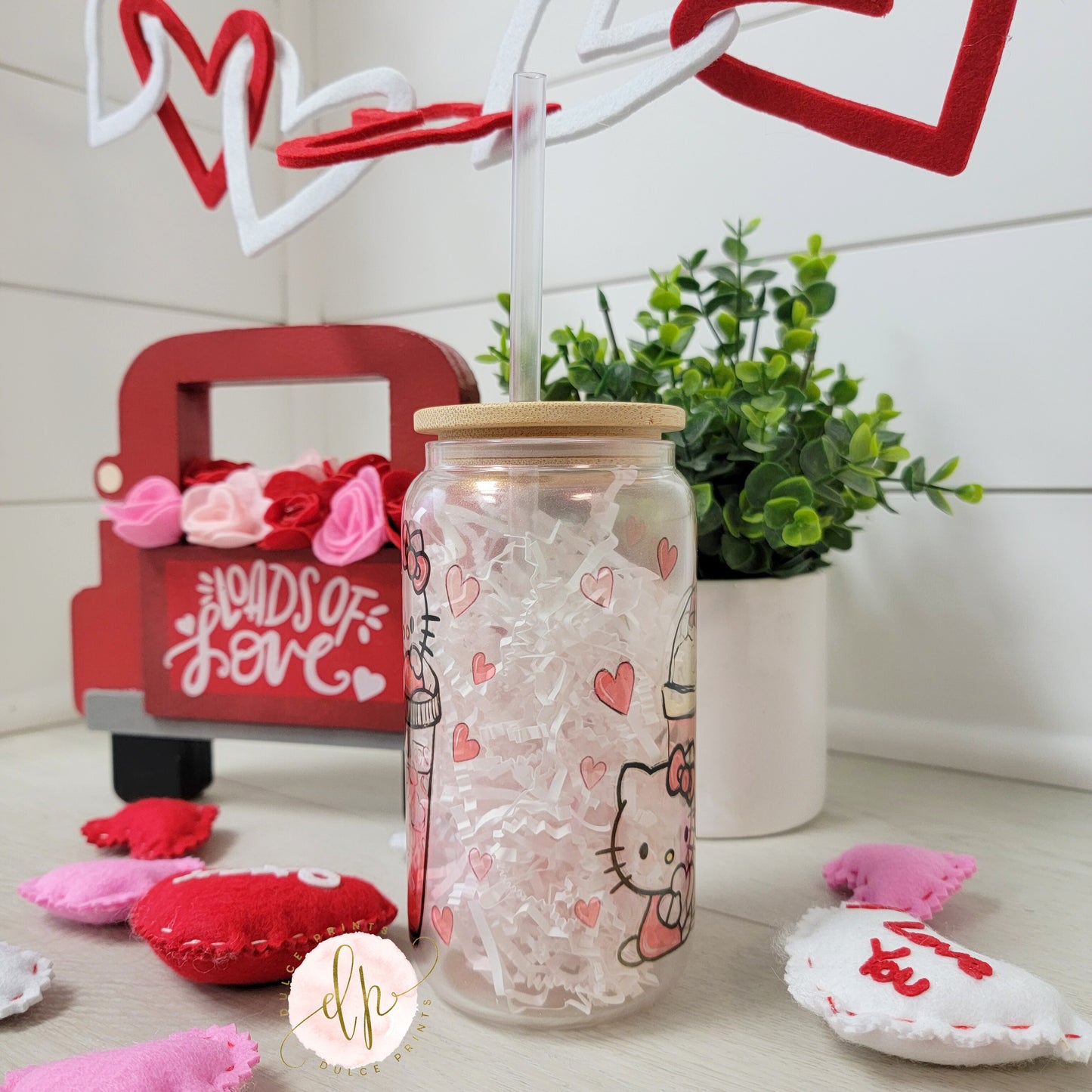 Love you a Latte SUBLIMATED GLASS TUMBLER RTS