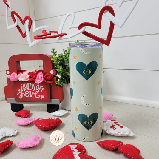 Green Evil Eye Love SUBLIMATED TUMBLER RTS